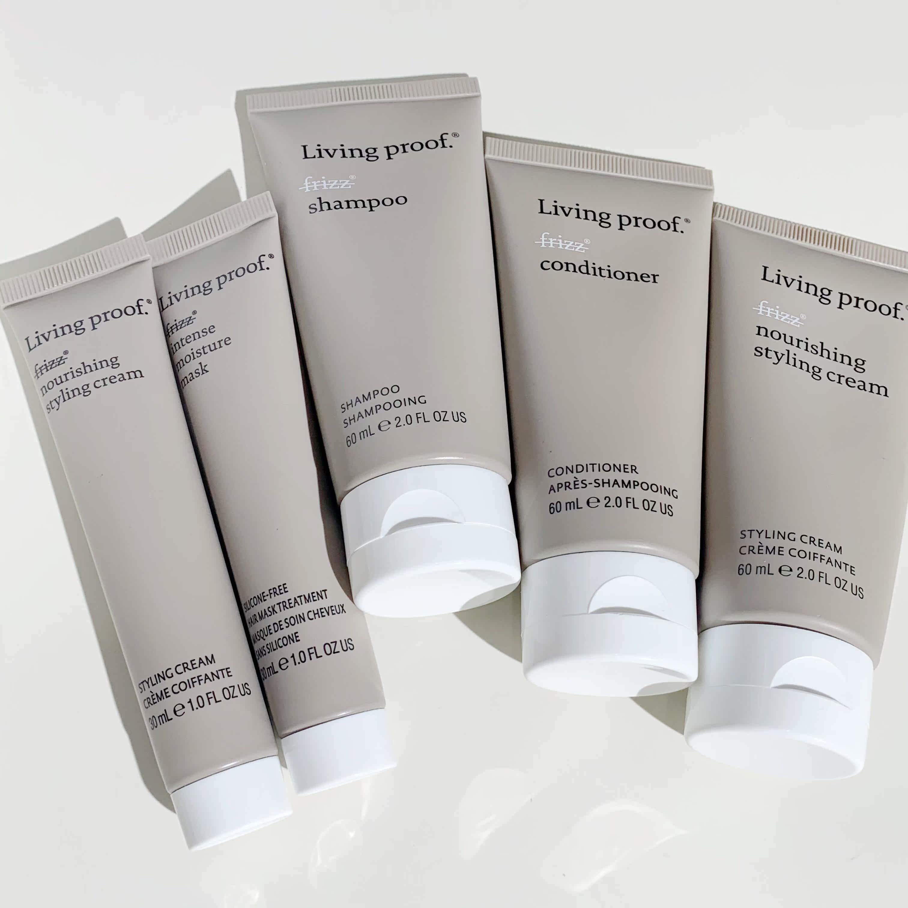 Value Medium Trial Pack Living Proof Smoothing Nourishing Anti-Frizz Shampoo Conditioner Hair Mask