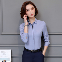 White shirt womens long-sleeved 2021 spring new formal work clothes autumn and winter professional tooling womens shirt base shirt