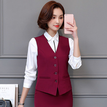 Aegean spring and Autumn professional womens clothing Bank tooling suit Vest suit Short suit Vest formal work clothes