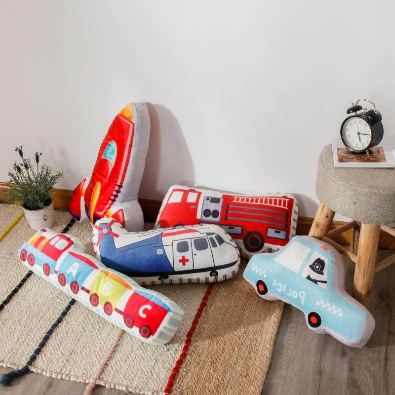 Washable Children's Room Decoration Bedside Pillow Boys Girls Airplane Car Football Cartoon Toy Pillow