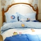 60 Địa Trung Hải bông trải giường chăn bông ba mảnh gia đình bốn phim hoạt hình giường trẻ em trai - Bộ đồ giường bốn mảnh