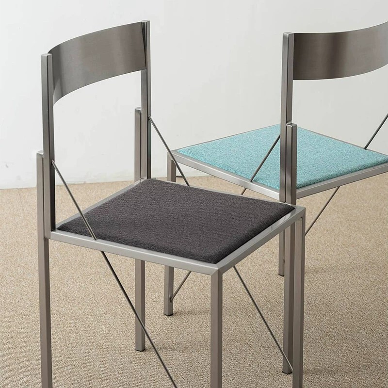 Cyber Blue Metal Frame Chair New Style Simple Modern Style Home Seat Metal Frame Dining Chair