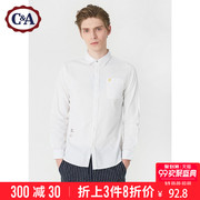 C & A net màu thêu nhãn túi dài tay áo nam 2018 cotton jacquard áo sơ mi giản dị CA200202500