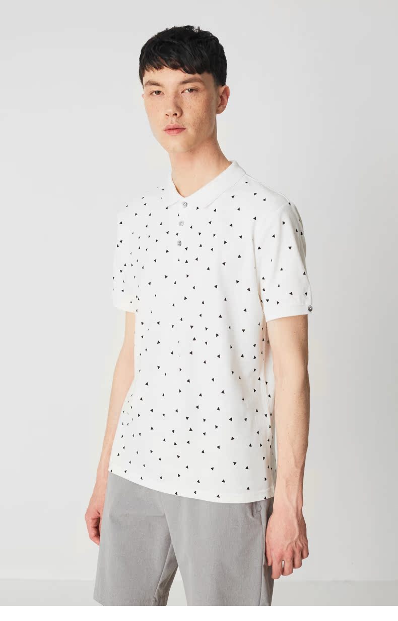 C & A thời trang in áo polo ngắn tay nam mùa hè dệt kim cotton lưới áo thun CA200205416 áo phông polo nam