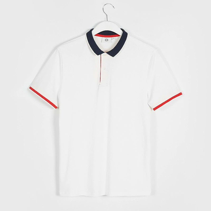C & A ngọc trai bông tương phản Rib Cao đẳng ngắn tay áo Polo Shirt nam Top 2018 sản phẩm mới CA200202745-1 áo phông có cổ
