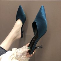 High-heeled slippers womens new Korean version of Muller shoes wear a versatile bag with a pedal