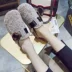 Giày nữ 2018 phiên bản Hàn Quốc mới của những đôi giày lông thú hoang sục nữ mũi nhọn Dép