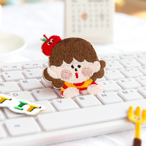 Chaoyu food embroidery stickers cute cartoon girl characters vegetable material clothing mobile phone account decoration cloth stickers