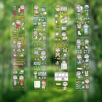 Girl heart pet tape transparent sub-pack stickers cute hand account stickers ins cartoon girl character decoration material