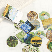 Chaoyu meets Van Gogh boxed stickers and art peers retro Master oil painting material hand account decoration stickers