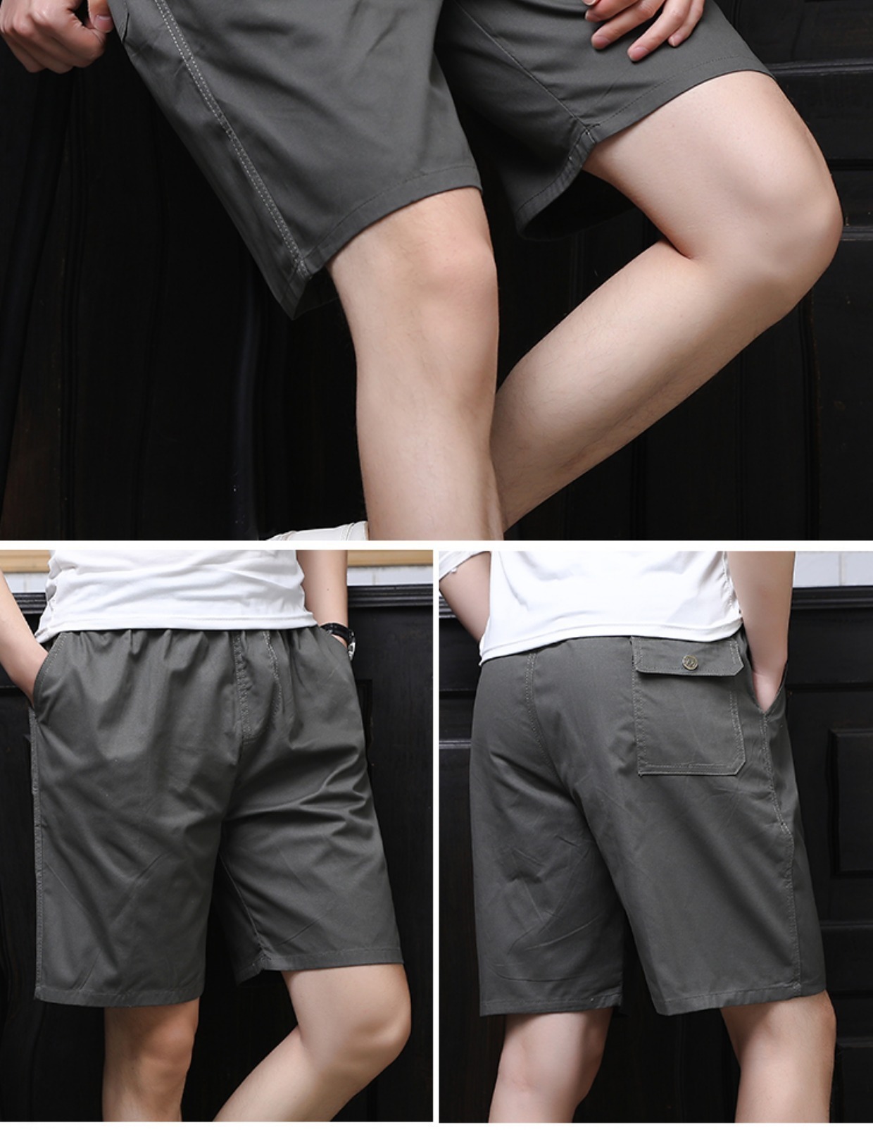 Mùa hè trung niên quần short nam cha tải lỏng kích thước lớn giản dị năm quần nam cotton bãi biển quần lớn quần đùi nam