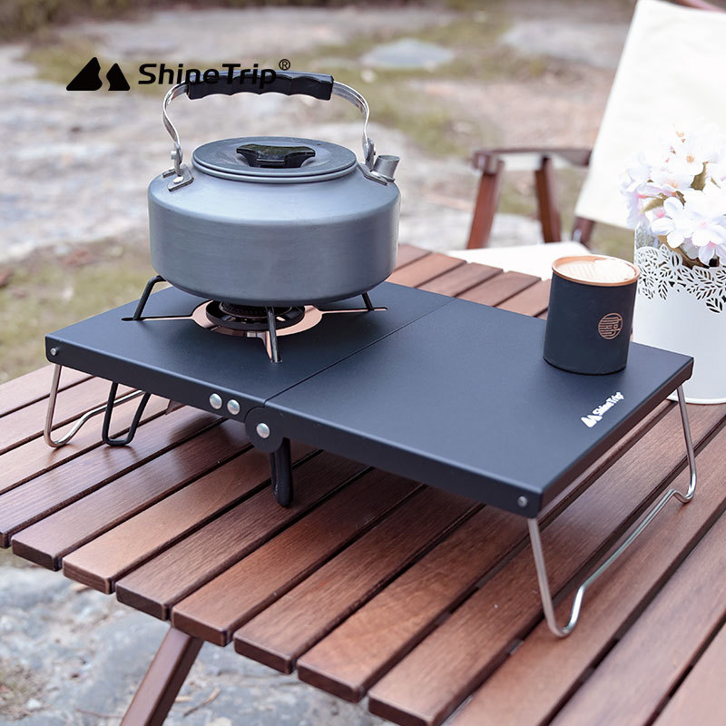 Outdoor lightweight folding aluminum table soto black spider furnace heat insulation multifunctional aluminum alloy table coffee table portable