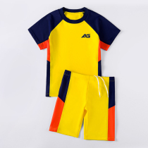 3-15-year-old children swimsuit 5 boys 4 baby split speed dry suit 7 little boy 8 CUHK Tong yellow swimsuit