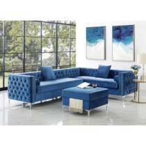 American light luxury full pull button combination sofa postmodern small apartment ins style designer simple living room three people
