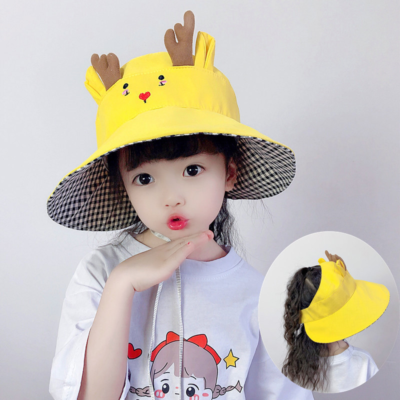 British next alice children's anti-squatting empty top hat thin section summer boys and girls baby super cute big brim sun hat