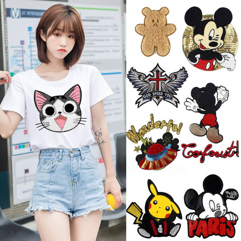 Large fashion wild cloth stickers Rice strange clothes Handmade diy decorative hole repair Ding cloth stickers embroidery decals