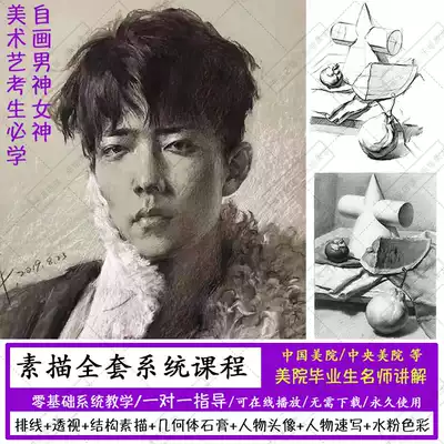 Sketch tutorial self-study full set of films zero basic art students explain art students must learn 11 to 50 years old