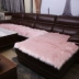 Sofa đệm châu Âu mùa đông chống trượt sang trọng sofa da dài đệm đệm giả len cửa sổ nổi mat tùy chỉnh Ghế đệm / đệm Sofa