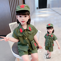 June 1 Childrens Performance Costume Kindergarten Red Star Dancing Dance Clothing Net Red Men and Women Children Little Red Army Performance Clothing