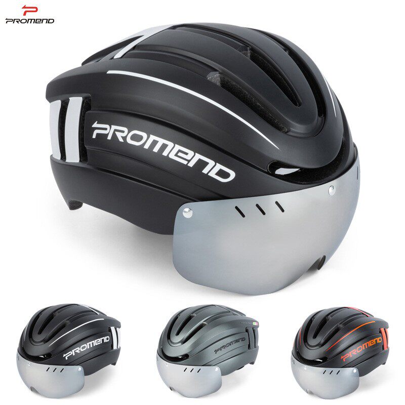 Creative belt warning light PROMEND magnetic suction wind mirror helmet H15USB charging mountain bike riding helmet-Taobao