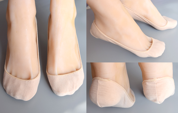 8 đôi tất nông nữ vớ siêu vô hình cotton mỏng mùa xuân và vớ mùa hè vớ tre sợi cao gót chống trượt mang vớ tất off white