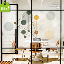 Customized business office dot molecular structure transparent electrostatic film glass printing film-plain space