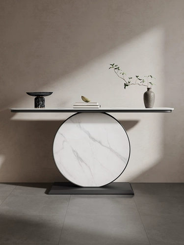 Современный минималистичный стиль, шиферный консольный стол, украшение для прихожей, световой стол для входа, роскошная вилла, отель, креативный стол с торцевым видом