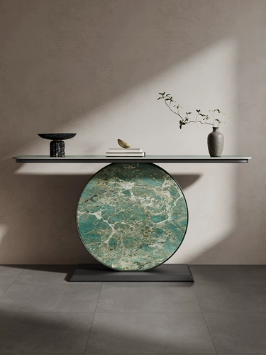 Современный минималистичный стиль, шиферный консольный стол, украшение для прихожей, световой стол для входа, роскошная вилла, отель, креативный стол с торцевым видом