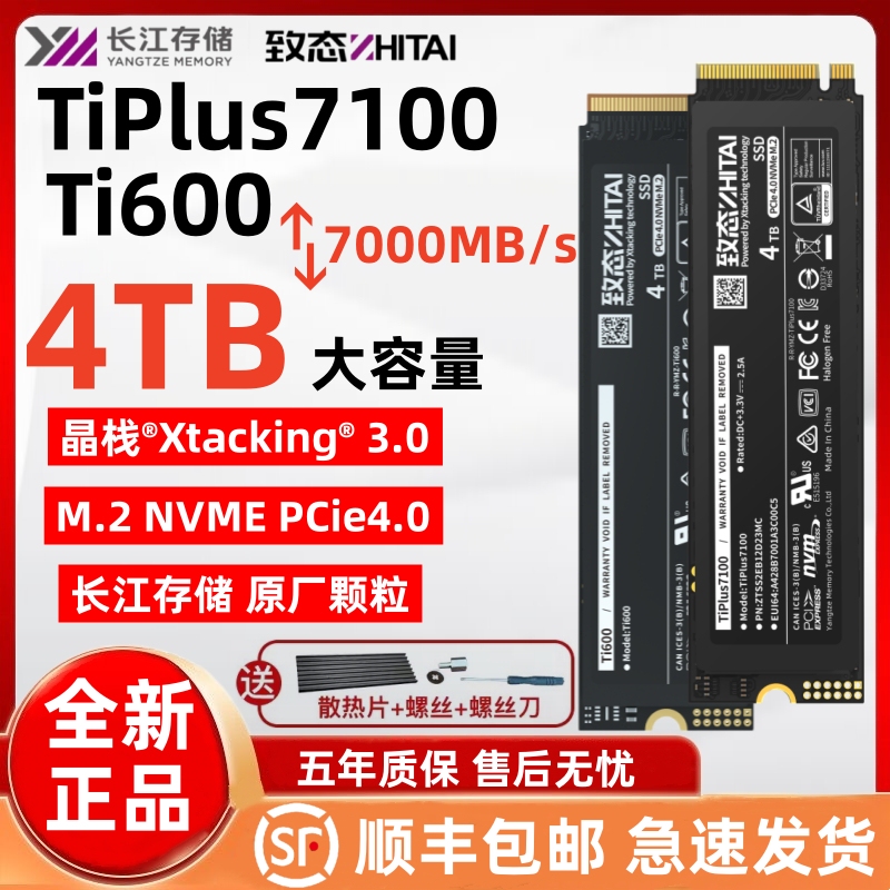 Ti600 4t Ssd Solid State Drive Nmve Yangtze Storage Tiplus7100 4Tb/Tipro9000