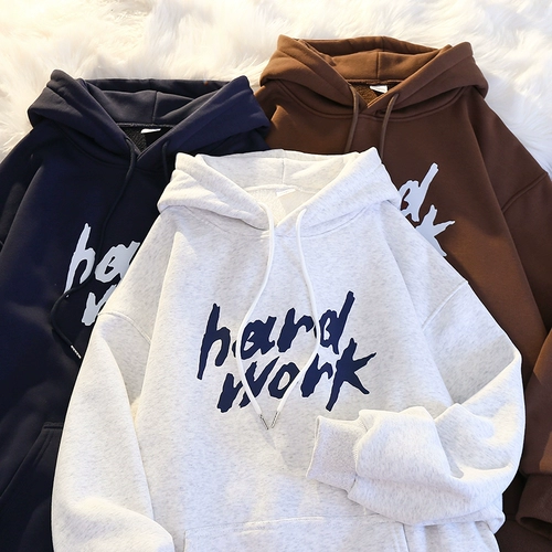 Демисезонная утепленная хлопковая черная осенняя тонкая толстовка с капюшоном, коллекция 2023, оверсайз, в западном стиле