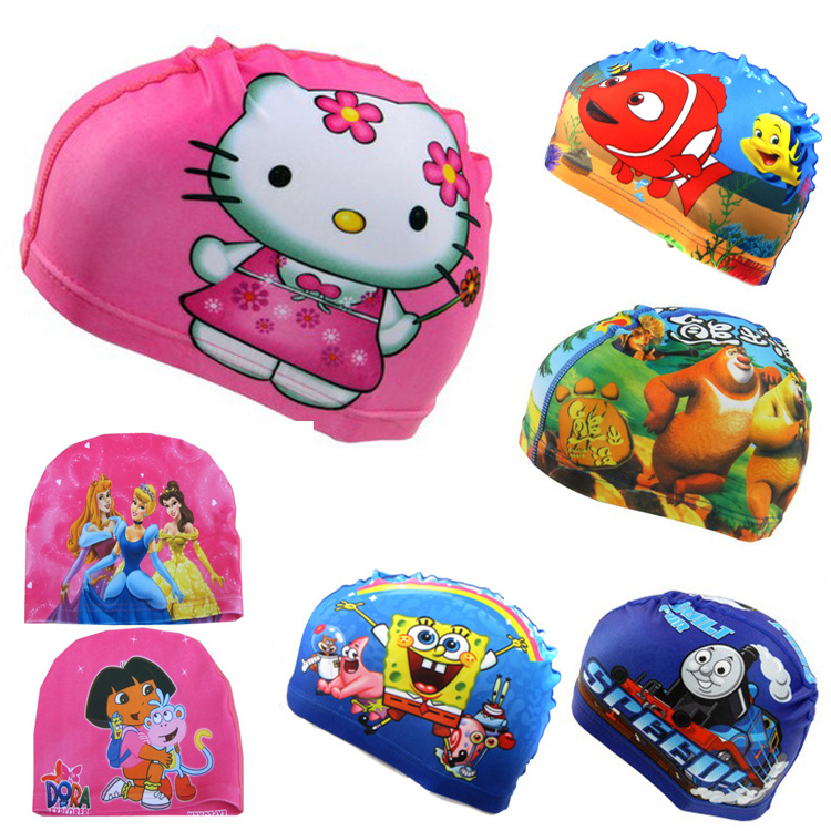 New ultra cute cartoon children swimming hat Senior Leica Children's swimming cap boy girl swimsuit