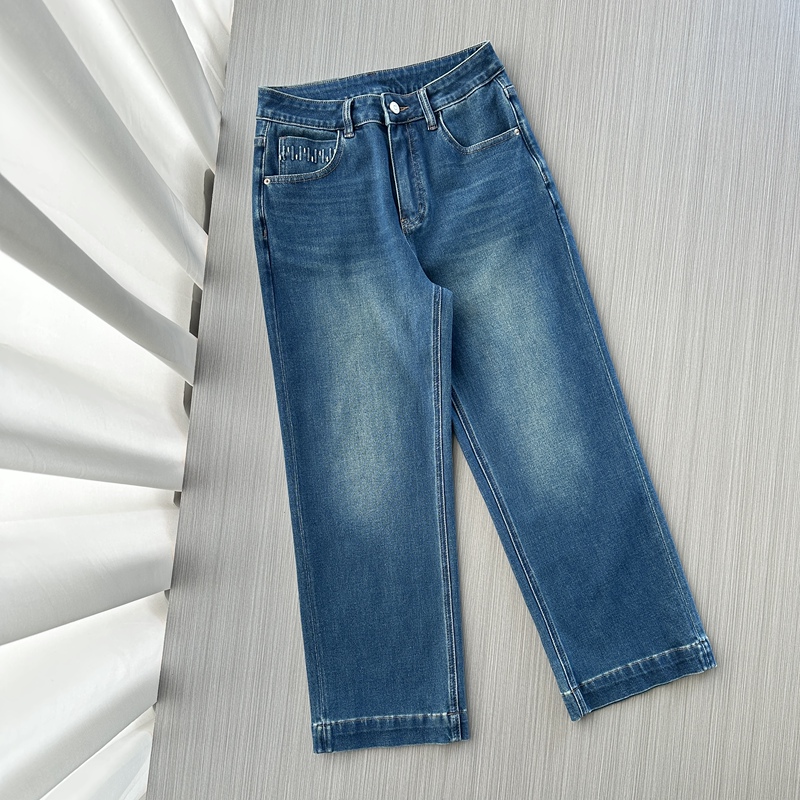 Elastic and Comfortable! Cropped Pants! Make You Look Taller and Slimmer! Cotton High-Waisted Straight-Leg Jeans for Women, New Autumn Style Elastic and Comfortable! Cropped Pants! Make You Look Taller and Slimmer! Cotton High-Waisted Straight-Leg Jeans for Women, New Autumn Style