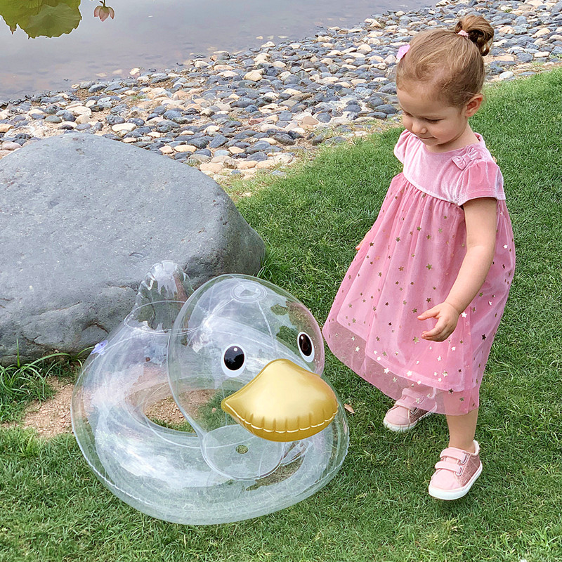 Ins net red baby transparent duck photo swimming ring children sitting ring infant armpit lifebuoy 0-3-6 years old