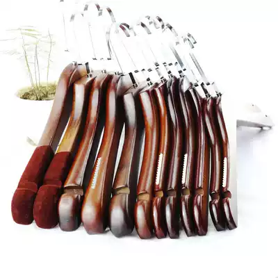 Retro wooden hanger clothing store clothing hanger pants rack household non-slip wooden children's hanger adult pants clip women's seamless