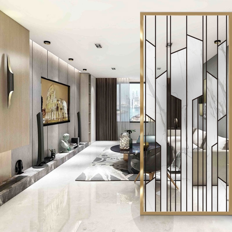 Nordic modern minimalist glass screen partition into the door living room Double face partition decoration Xuan light transmission shielded home