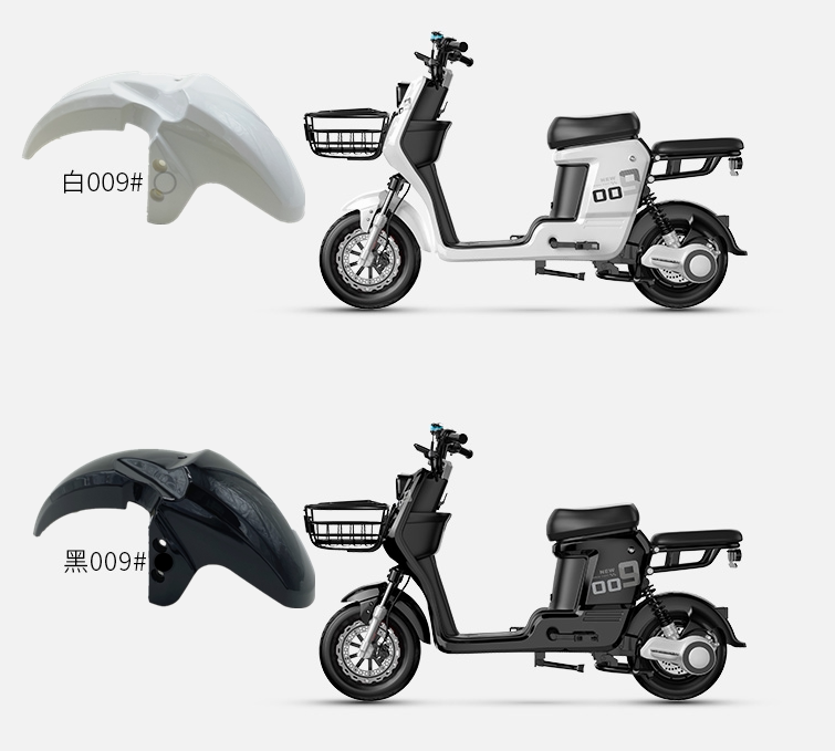Electric Vehicle Front and Rear Mudguards, Available in Multiple Colors for the 007 and 009 Series, with Optional Delivery of Mudguards