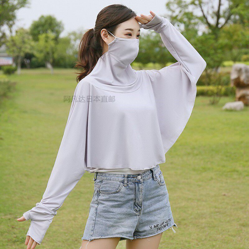 Japan JULIPET sunscreen shawl female anti-UV neck cover face sunscreen clothing mask scarf driving in one
