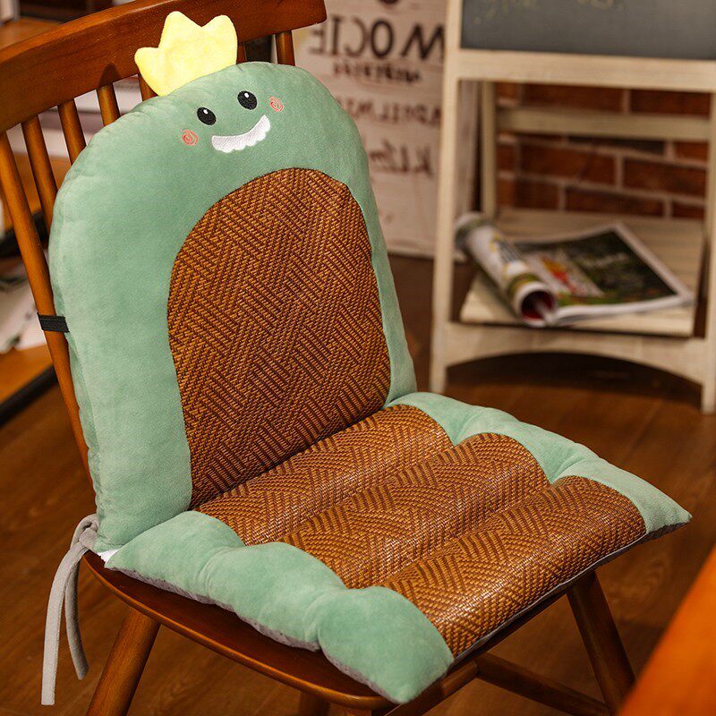 Japanese Summer Chair Cushion Back Cushion Integrated Student Seat Split Backrest Cushion Office Long Sit Cool Mat Fart Mat