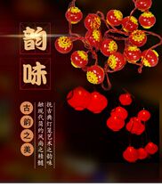 LED crystal glowing small red lantern New year layout color lightlighting lighting lighting lighting with electric plastic lantern string lights