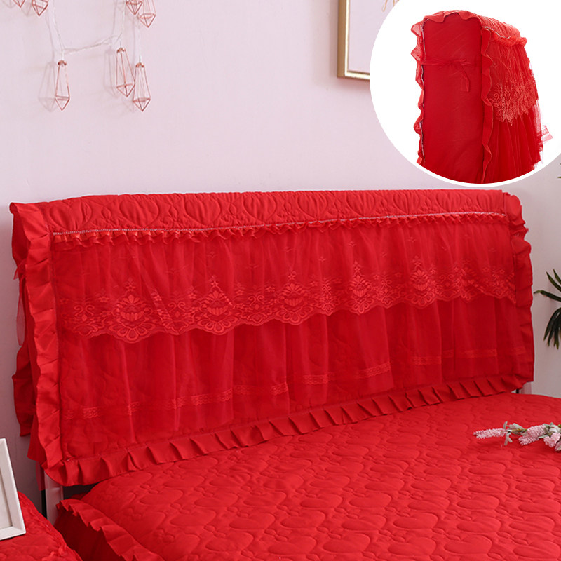 New Products Wedding Celebration Grand Red Full Bag Bedside Lace Lace Headliner Cloth Art Dust Cover 1 8m2 Mi 2 2 m