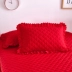 Thanh hôn nhân mới đỏ giường rắn váy và bông bông dày hơn một mảnh ba mảnh tấm 1,5m 1.8m2m - Váy Petti giường váy Váy Petti