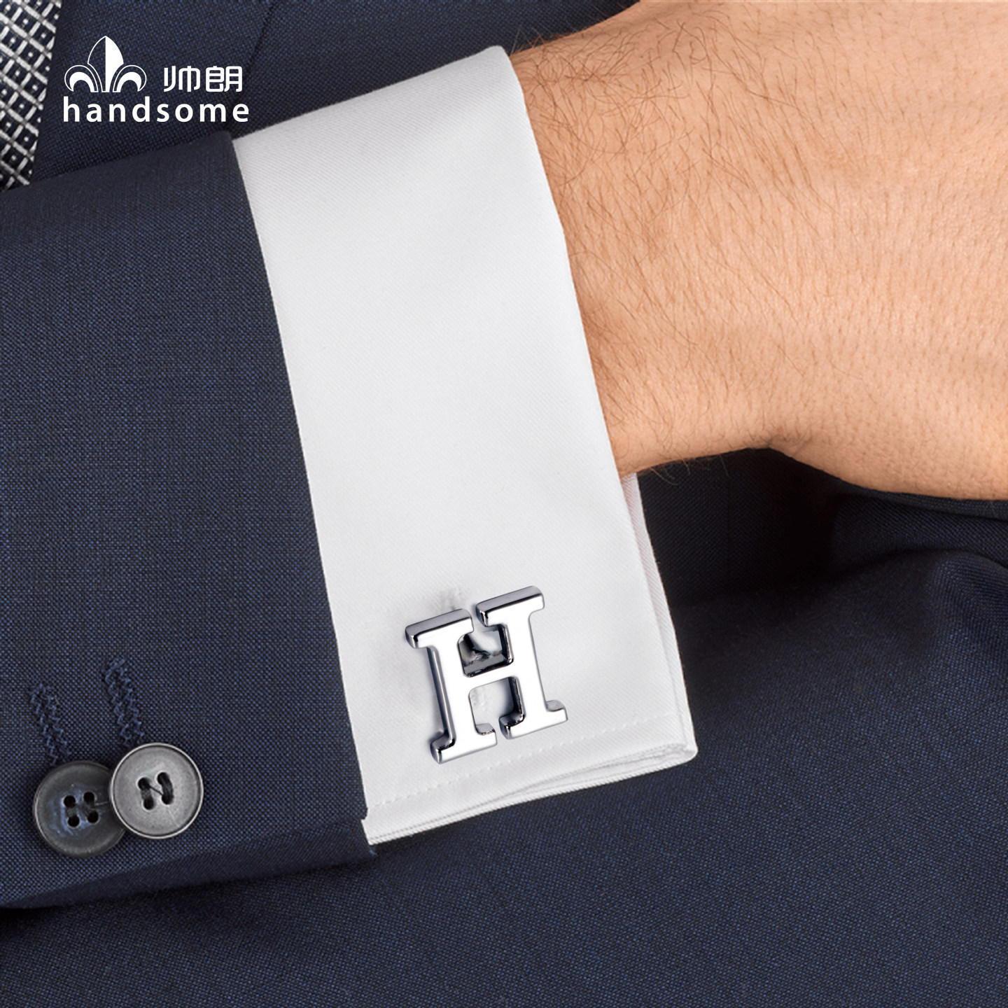 英語の文字入りカフスボタン、純銀製カフスタッド、新郎への贈り物、フランス風シャツカフスボタン、1ペア、様々なスタイルをご用意。