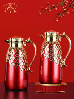 May flower insulation pot wedding wedding hot water bottle home dowry kettle festive water bottle red pair
