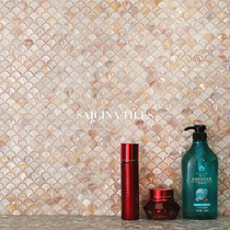 Fish scale shell mosaic tiles fan-shaped small particle bathroom bathroom restaurant bar background wall tiles floor tiles