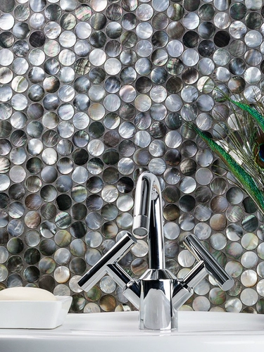 Натуральные фриляристые круги черная бабочка черная мозаичная мозаичная плит