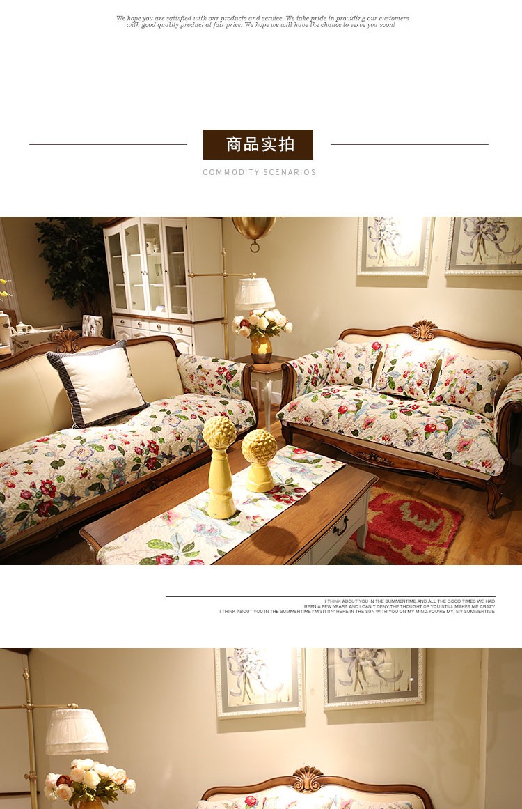 nước Mỹ mục vụ bông không trượt vải đệm ghế sofa đệm sofa khăn Four Seasons twill bông cao cấp custom-made - Ghế đệm / đệm Sofa đệm sofa