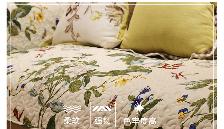 bộ khăn kết hợp ghế sofa đệm sofa đệm trượt bông cổ điển vải mộc hoa bông hộ gia đình dựa Mỹ - Ghế đệm / đệm Sofa thảm ghế sofa