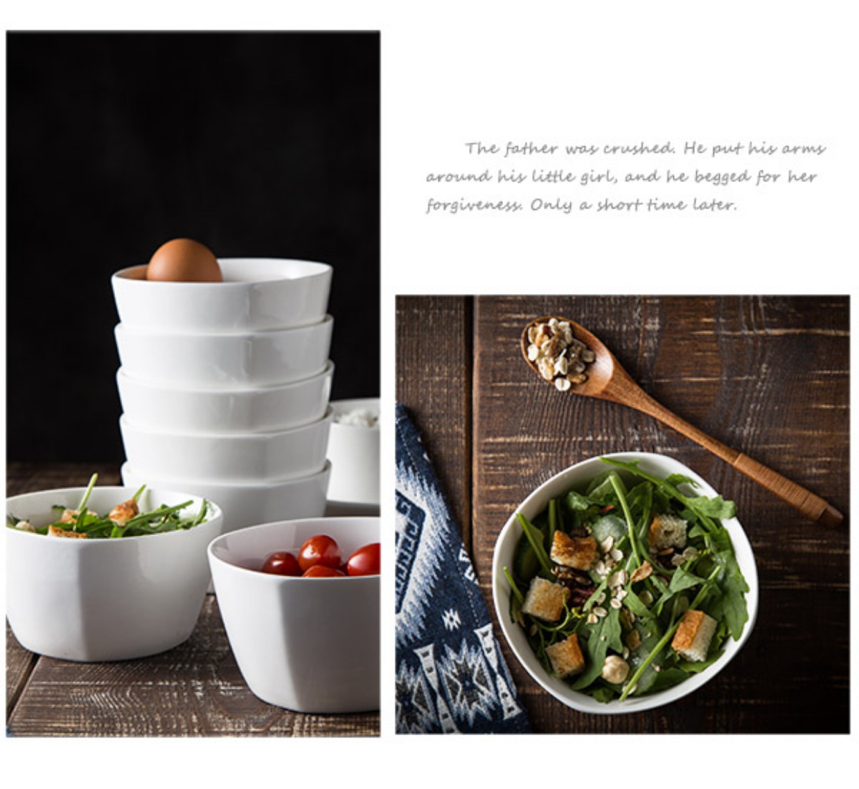 Bát vuông nhà gốm sứ ăn bát nhỏ bát trắng tinh khiết dành cho người lớn bát cơm salad bát sáng tạo bộ đồ ăn châu Âu bộ chén dĩa sứ