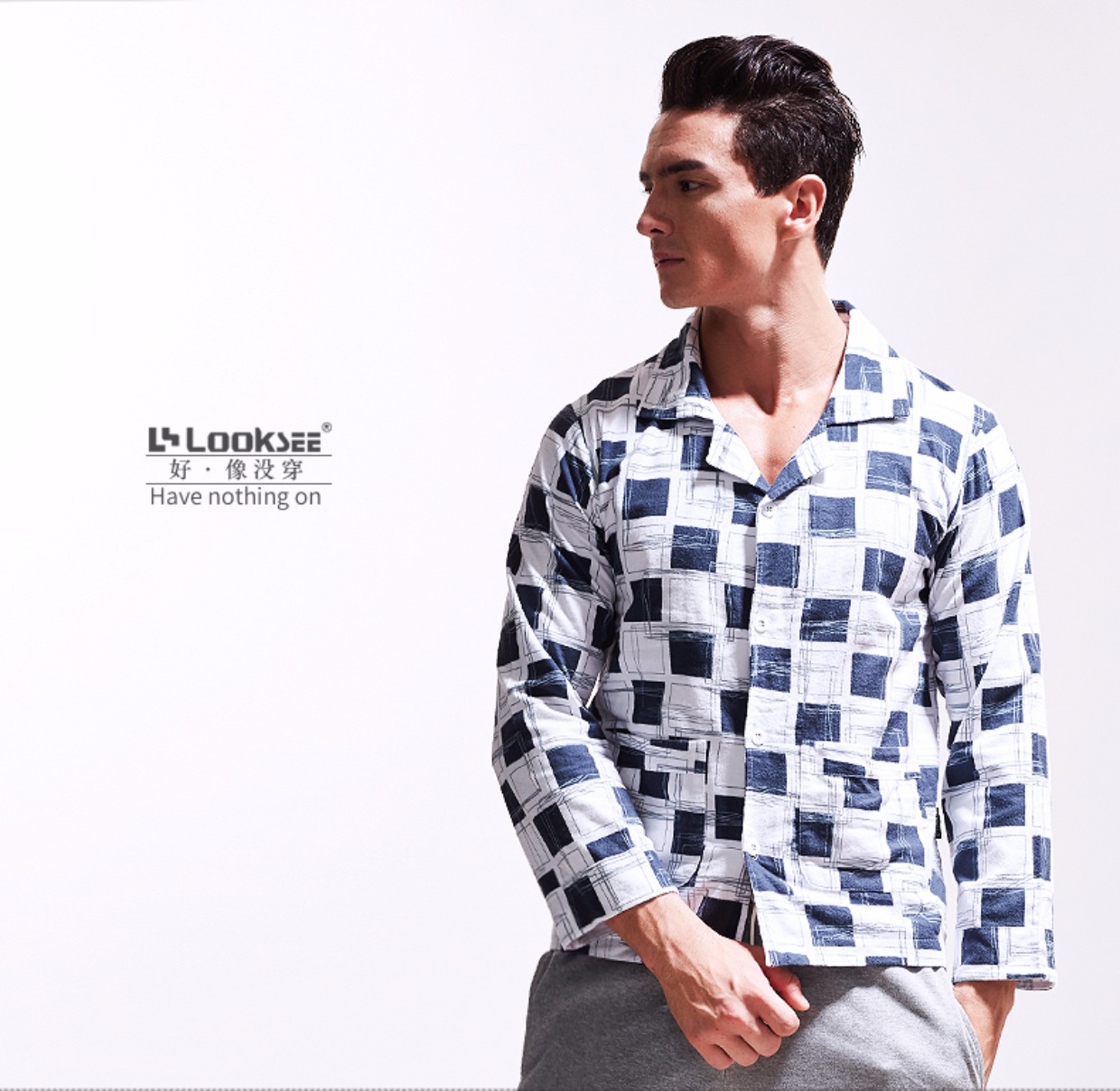 Mùa thu mùa đông mỏng nam phục vụ nhà cotton cotton dài tay cardigan bên ngoài mặc đồ ngủ thời trang áo sơ mi đơn đồ mặc nhà