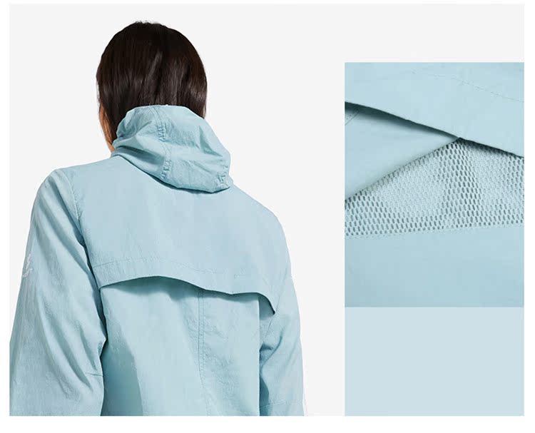 Hoa Kỳ HOTSUIT áo gió thể thao nữ 2019 mới nửa áo trùm đầu áo khoác nữ chống nắng quần áo thoáng khí - Áo gió thể thao xuong may ao khoac